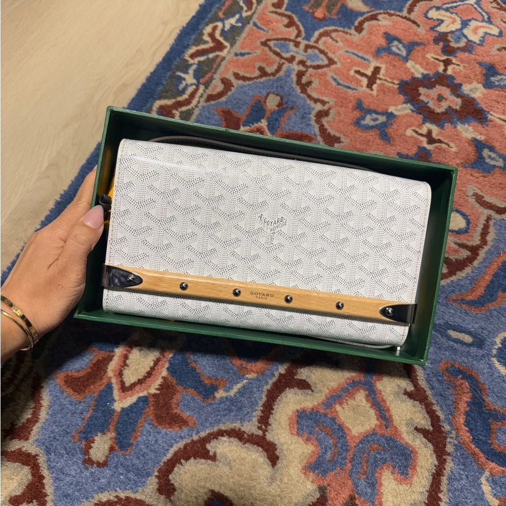 Goyard White and Black Clutch